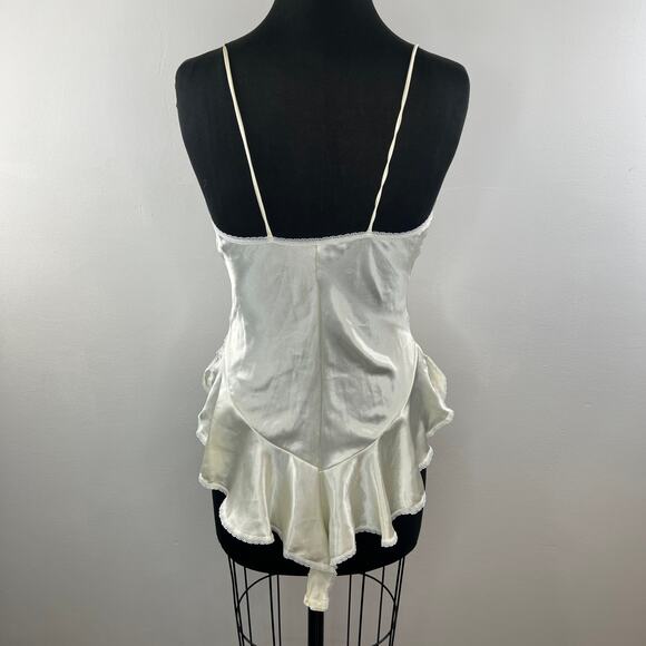 VTG Woolite Sheri Gregory White Silky Satin Lace Teddy Ruff Bodysuit Lingerie S - Picture 5 of 7
